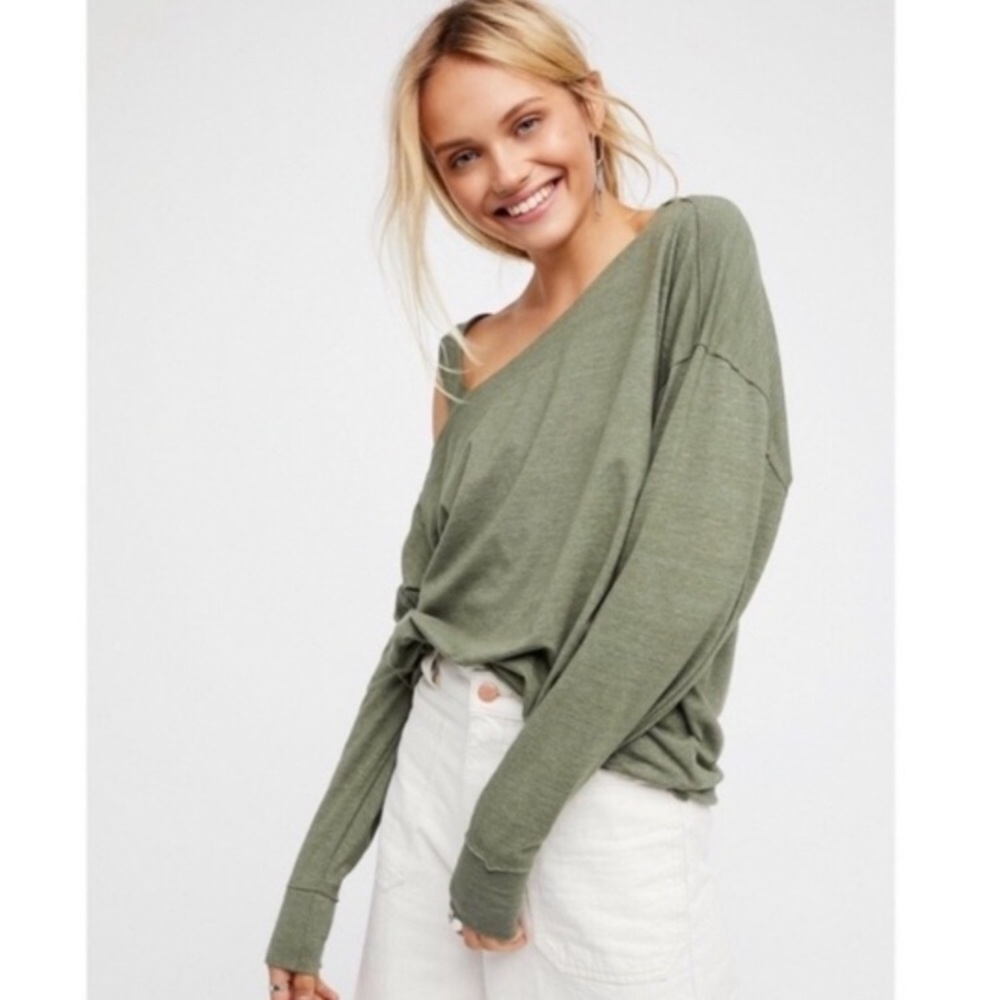 Free People We The Free off the shoulder green top